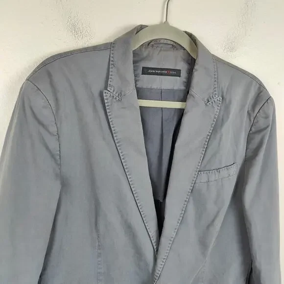 John Varvatos Star USA Blazer Mens 40R Blue Cotton Unstructured Lightweight